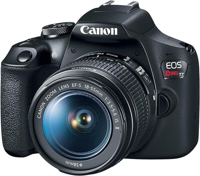 Canon EOS Rebel T7 DSLR Camera with 18-55mm Lens, 24.1MP CMOS Sensor, Built-in Flash, Wi-Fi, and NFC (Black, Renewed)